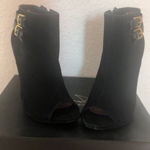 Steve Madden Shoes - Black Suede Steve Madden Peep Toe Booties Steve Madden Shoes - Black Suede Steve Madden Peep Toe Booties